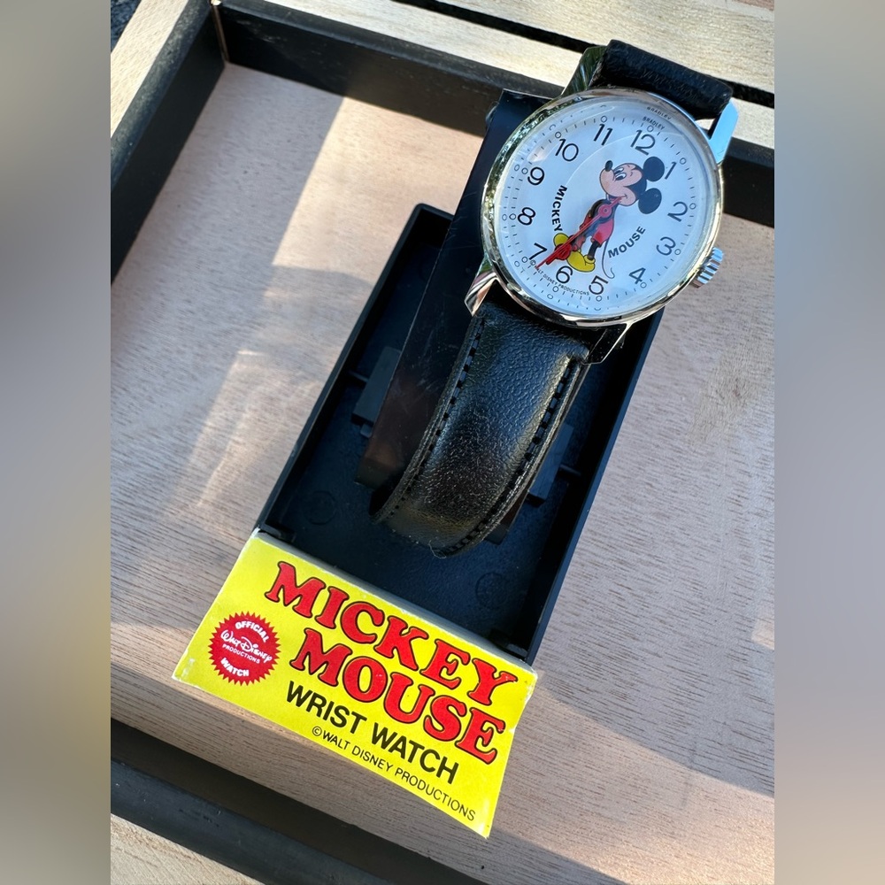 Vintage Disney Mickey Mouse Watch with Black and Red Accents